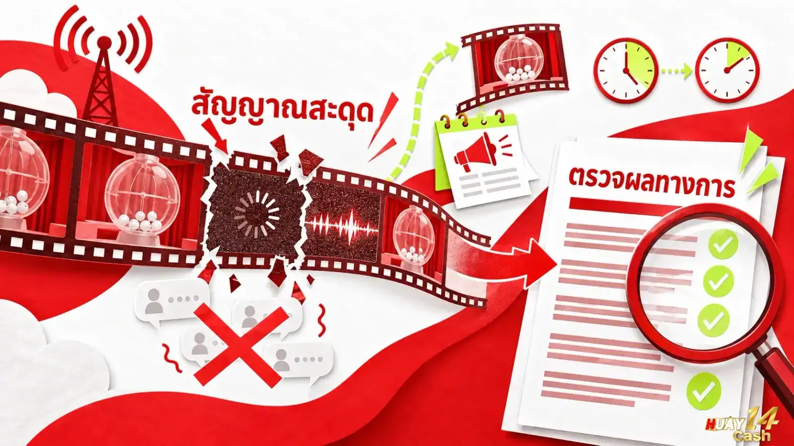 ภาพจำลองเชิงพื้นที่แบบสถาปัตยกรรมแสดงทางสัญจรข้อมูลและจุดตรวจสอบความต่อเนื่องของสัญญาณถ่ายทอดสด. ภาพนี้ช่วยอธิบายขั้นตอนการสำรวจจุดติดขัดในระบบเชื่อมต่อเมื่อพบสัญญาณสะดุดหรือขาดหาย.